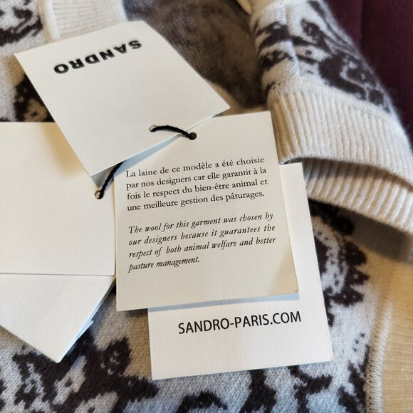 Sandro, New With Tags, Wool Chasmire Knit Top - Picture 2 of 9